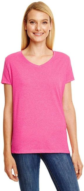 Hanes Ladies Perfect-T Triblend V-Neck 4.5 oz 60/30/10 recycled polyester, USA grown ring-spun cotton rayon T-Shirt